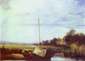 River Scene in France boat seascape Richard Parkes Bonington Oil Paintings